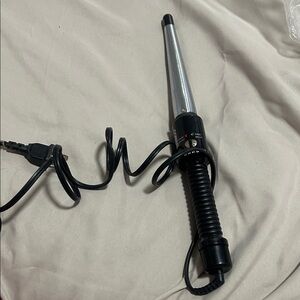 Sleek Black and Silver Hair Curling Wand